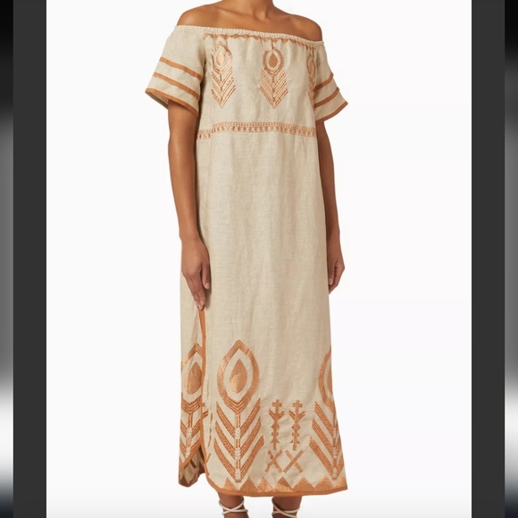 Greek Archaic Kori Dresses & Skirts - Greek Archaic Kori caftan long embroidered dress - XS. U33
